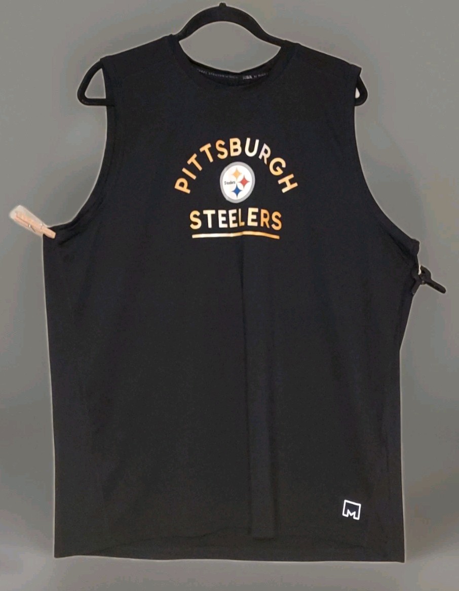 MSX Michael Strahan - Black Pittsburgh Steelers Graphic Muscle Shirt - Men's L gallery