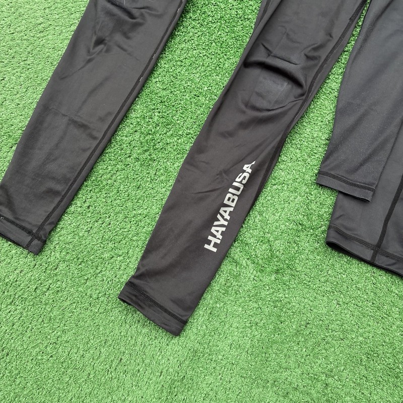 Hayabusa Men's Compression Set Leggings & Shirt Geo Black MMA BJJ Sz S gallery