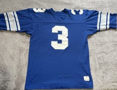 Vintage Champion # 3 Blue Football Jersey Size Large Made USA 70s 80s
