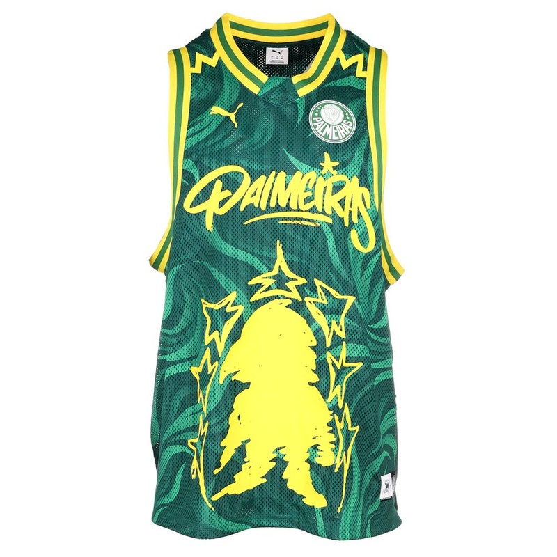 PUMA Hoops X Palmeiras Crew Neck Sleeveless Replica Jersey Mens Green 63170201 gallery