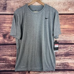 Nike Dri-Fit Men’s Heather Grey Training T-Shirt Black Swoosh L 718833-091 NWT