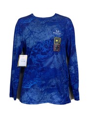 Performance Tee Shirt Long Sleeve UPF 30+ Realtree Fishing Blue WAV3 2XL 50/52