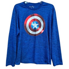 Captain America Long Sleeve TShirt Adult Large Blue Pullover Cartoon Marvel