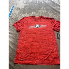 Nike Dri-FIT Georgia Bulldogs NCAA Red Heathered Performance T-Shirt Men’s