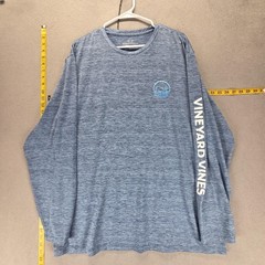 Vineyard Vines Shirt Mens XL Blue Performance Long Sleeve Tagless Whale Graphic