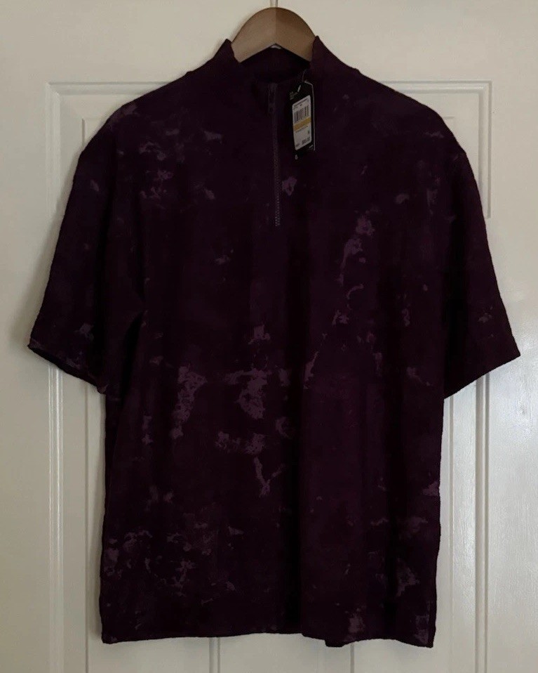 Under Armour Mens Journey Terry 1/4 Zip Purple Maroon Jacquard Sz Large NWT $85 gallery