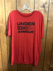 Under Armour Lightweight Red Short Sleeve Crew Neck Mens T-Shirt XL