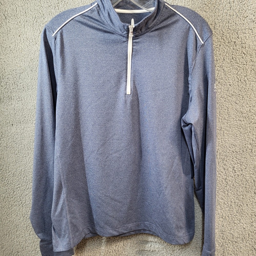 Johnnie O Mens Pullover Sweater Blue S Golf 1/4 Zip Active Links Brewing Logo