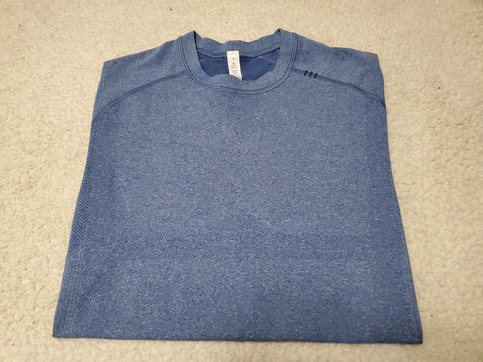 Lululemon Blue Performance S/S X-Static Silver Nylon Athletic Shirt Men's Small gallery