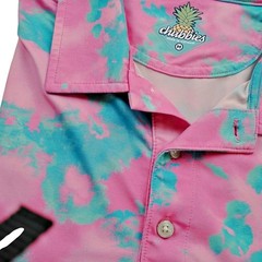 Chubbies Pink Blue Tie Dye Performance Golf Polo Men’s MED Tennis UPF Wicking