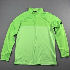 Nike Golf Dri-FIT Pullover Mens M 1/4 Zip Lime Neon Green Colorblock Sweatshirt