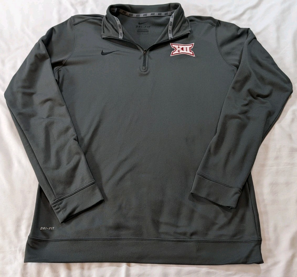 Nike Big XII Dri-FIT Quarter Zip Pullover Sweatshirt Men's Large Dark Gray gallery