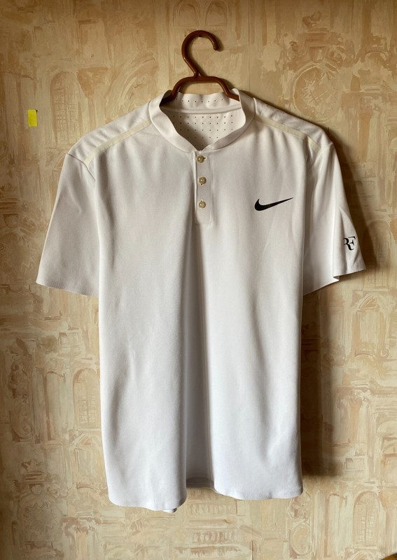 Nike Roger Federer RF 2017 Wimbledon Henley Polo Tennis Shirt Rafa Nadal L gallery