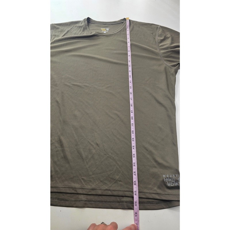 Olive green mountain hardwear performance wicking t shirt packable sz XL hiking gallery