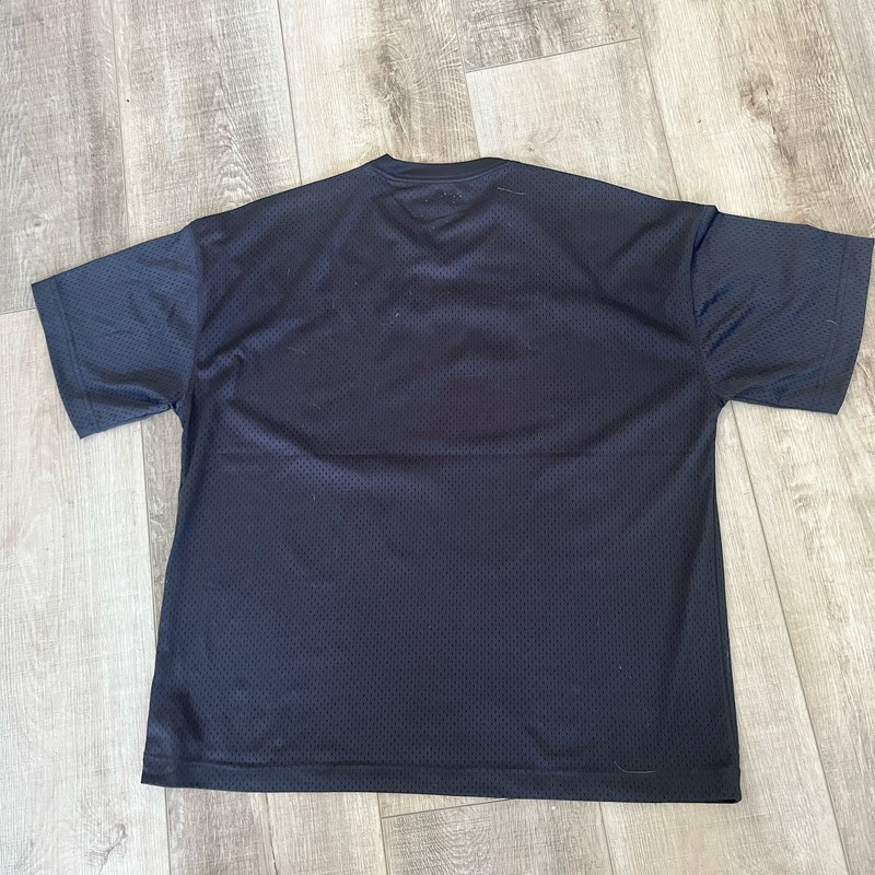 NWOT HOLLISTER Baggy Fit Black Mesh V Neck Jersey Men's Size L Short Sleeve Logo gallery