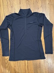 RAB 1/4 ZIP TOP LS PULLOVER RIBBED WALK HIKE 13POLARTEC DESIGNER FANTASTIC BLACK