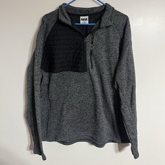 NRA Mens Pullover Jacket 1/4 Zip Black Gray Logo Mock Neck Size 2XL