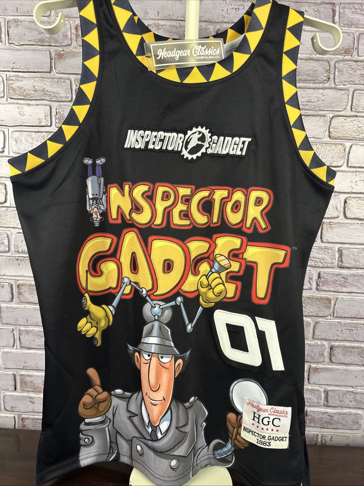 INSPECTOR GADGET BLACK Headgear Classics Basketball Jersey NWT Size S gallery