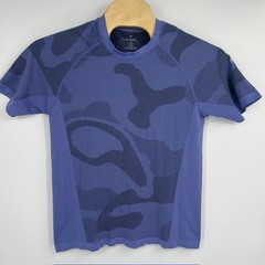 Fabletics Mens Training Day Seamless Tee Blue Camo Short Sleeve Shirt Large