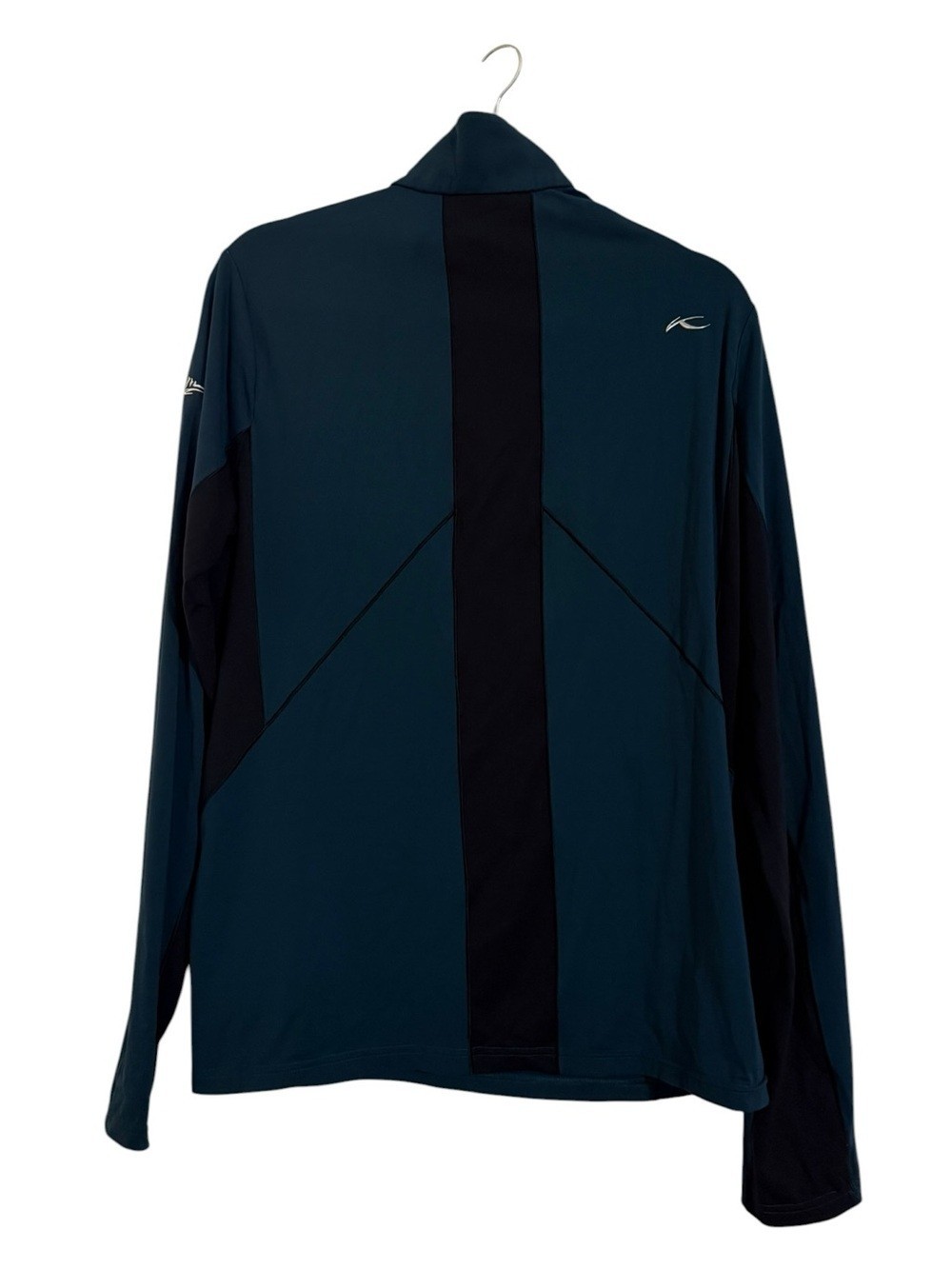 KJUS Men’s Quarter Zip Performance Pullover Teal Black Size 50 Medium UPF 50+ gallery