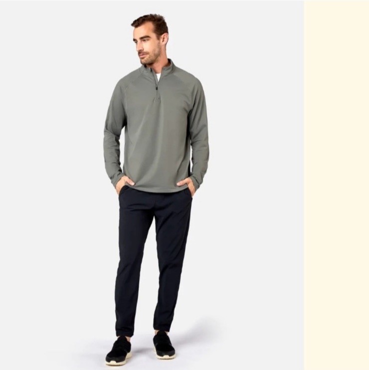 Rhone Session 1/4 Zip Pullover in Anchor Gray Size Large gallery