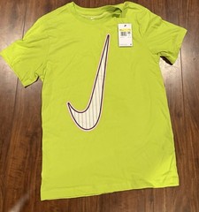 Nike Dri-FIT The Nike Tee Small Volt Neon Yellow Swoosh Graphic NWT Athletic