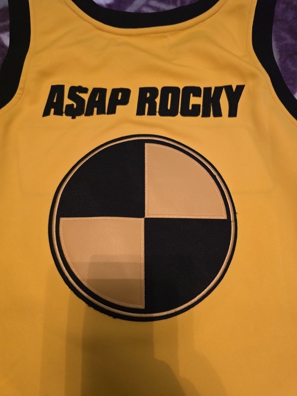 $100.Headgear Classics A$AP Rocky size XL Testing Basketball Jersey Yellow/Black gallery