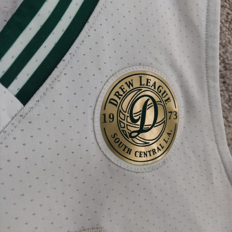 Adidas Drew League Jersey Mens Large White Gold South Central LA Rare 2023 50th gallery