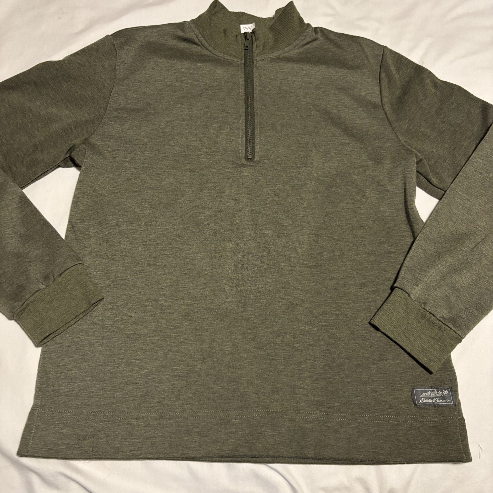 Eddie Bauer Lounge ~ Men's Med Long Sleeve Fleece Quarter Zip Pullover Jacket gallery