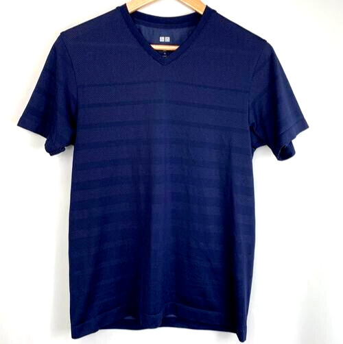 Uniqlo Shirt Men Small Stripe Dry Ex Cool Japan Navy Comfort Party Gym Core Ex gallery