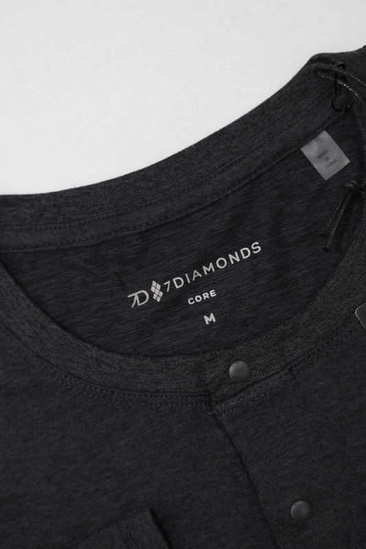 7Diamonds Core 1/4 Snap Long Sleeve Henley Shirt Charcoal Sz M Anti Odor Stretch gallery