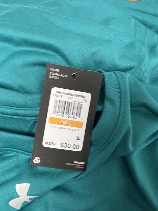 Under Armour Men's Long Sleeve Locker Tee 2.0 Teal Green Crew Neck Tee Size SM gallery