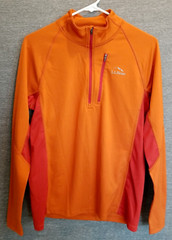 L.L. Bean Men S Slightly Fitted RidgeRunner 1/4 Zip Pullover Orange Zip Pocket