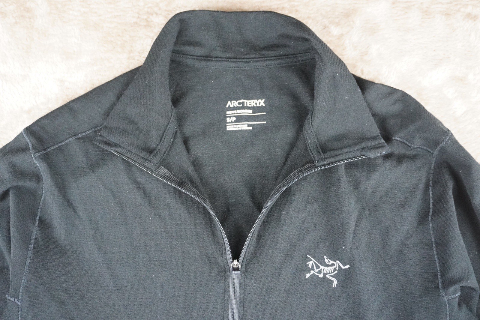 Arc'teryx Rho Merino Wool Zip Neck Mens Small Black Base Layer Thermal Hiking gallery