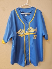 Starter ASPHALT LEGENDS All-State Stars 27 Stitched Baseball Jersey Blue/Gold XL