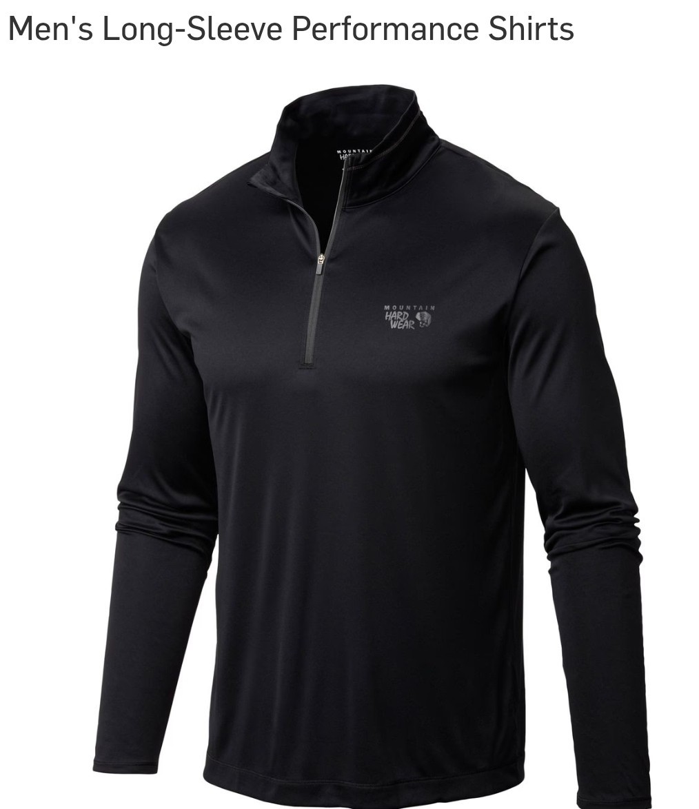 Mountain Hardwear Men’s Perf. Long Sleeve 1/4 Zip Pull Over Shirt Black SZ L gallery