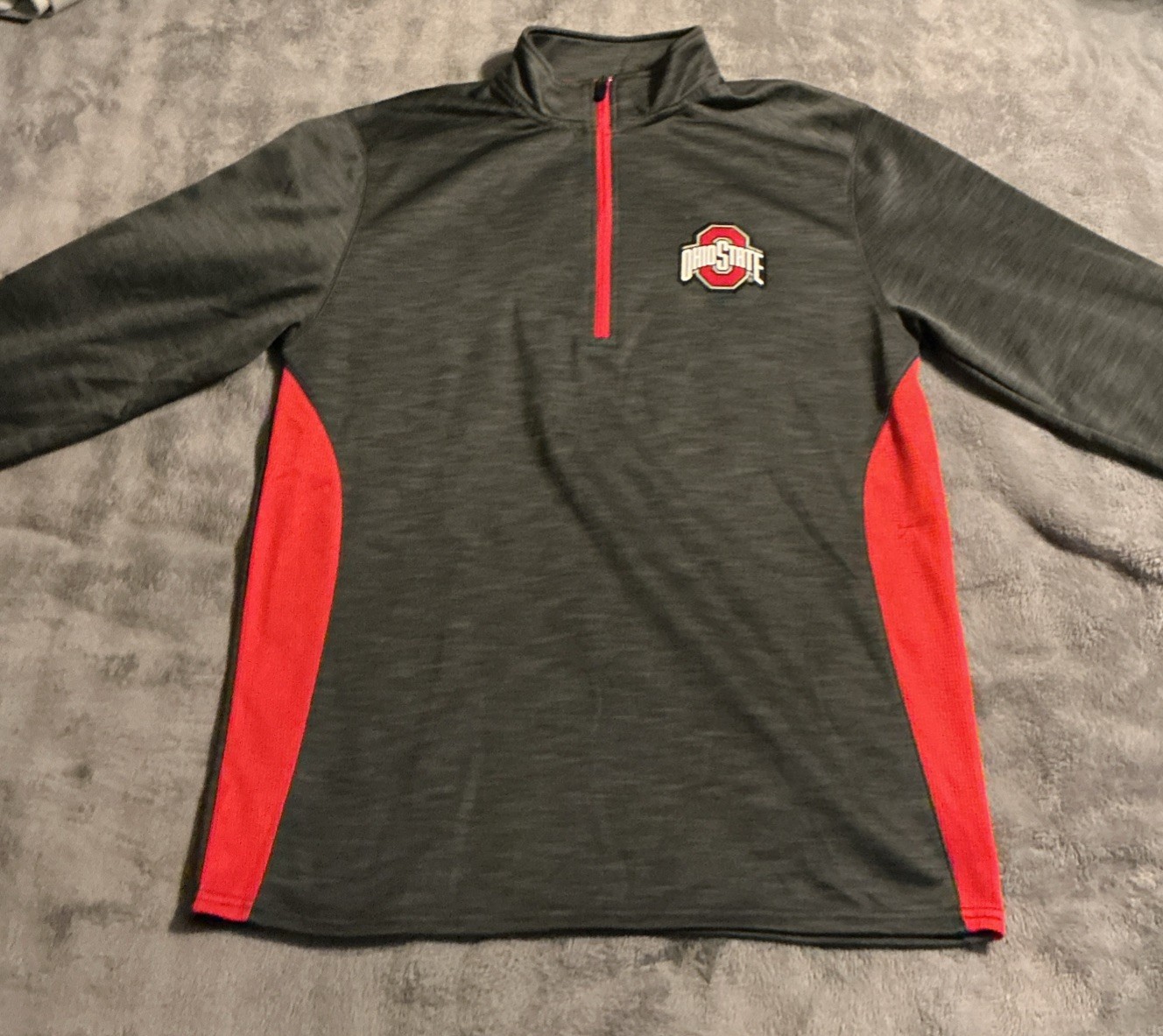 Ohio State Varsity Scarlet & Gray Polyester Quarter Zip Pullover - Size M gallery