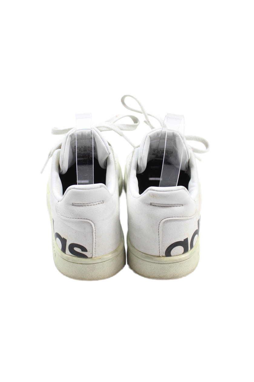 Adidas Womens Lace Up Round Toe Side Logo Low Top Sneakers White Leather Size 4 gallery