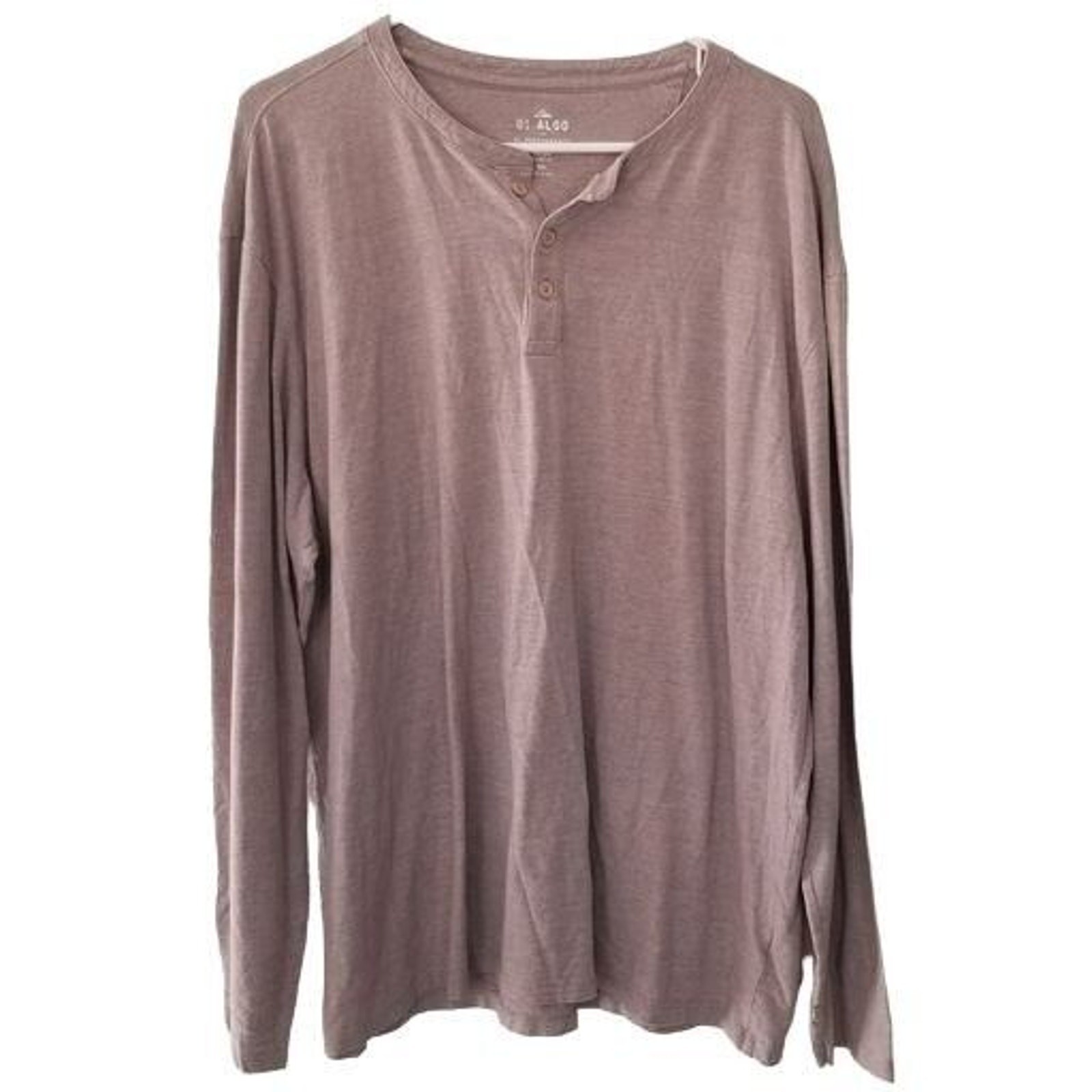 01. Algo Mens Henley Size XXL Purple Stretch Performance Active Athletic Wicking gallery