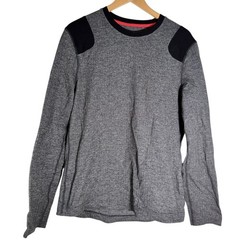 Lululemon Sprint Long Sleeve Shirt Black Gray Herringbone Men’s Medium