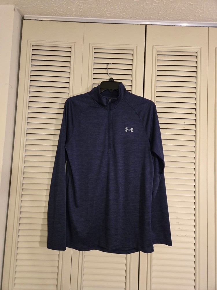 Under Armour 1328495 Men's UA Tech 2.0 1/2 Zip Long Sleeve Blue Shirt Size Small