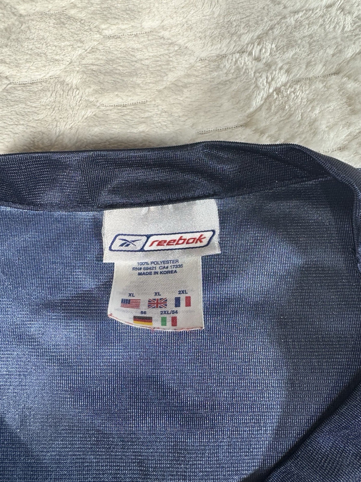 Vintage Reebok Men's XL Mesh Tank Jersey Blue Breathable Crew Neck Gym Training gallery