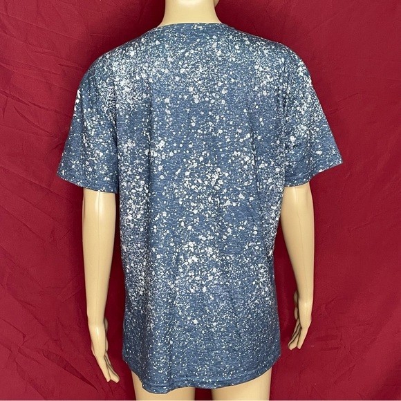 Custom Bleach Dyed "Game Day" Leopard Football Print T-Shirt Large gallery