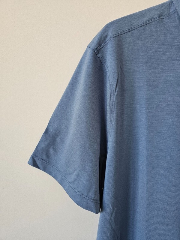 NWT LULULEMON Evolution SS Polo Top Shirt Men's XXL WSDN Washed Denim Blue gallery