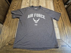 Under Armour Air Force Tech Tee Men’s Large Gray HeatGear T-Shirt Military USAF