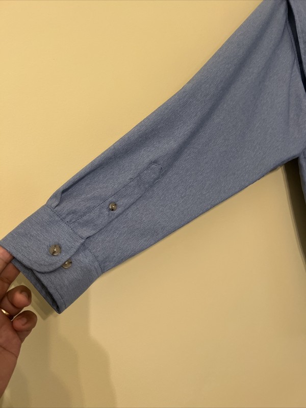 Roundtree Yorke Blue PERFORMANCE VENTED Men Long Sleeves Shirt Large gallery