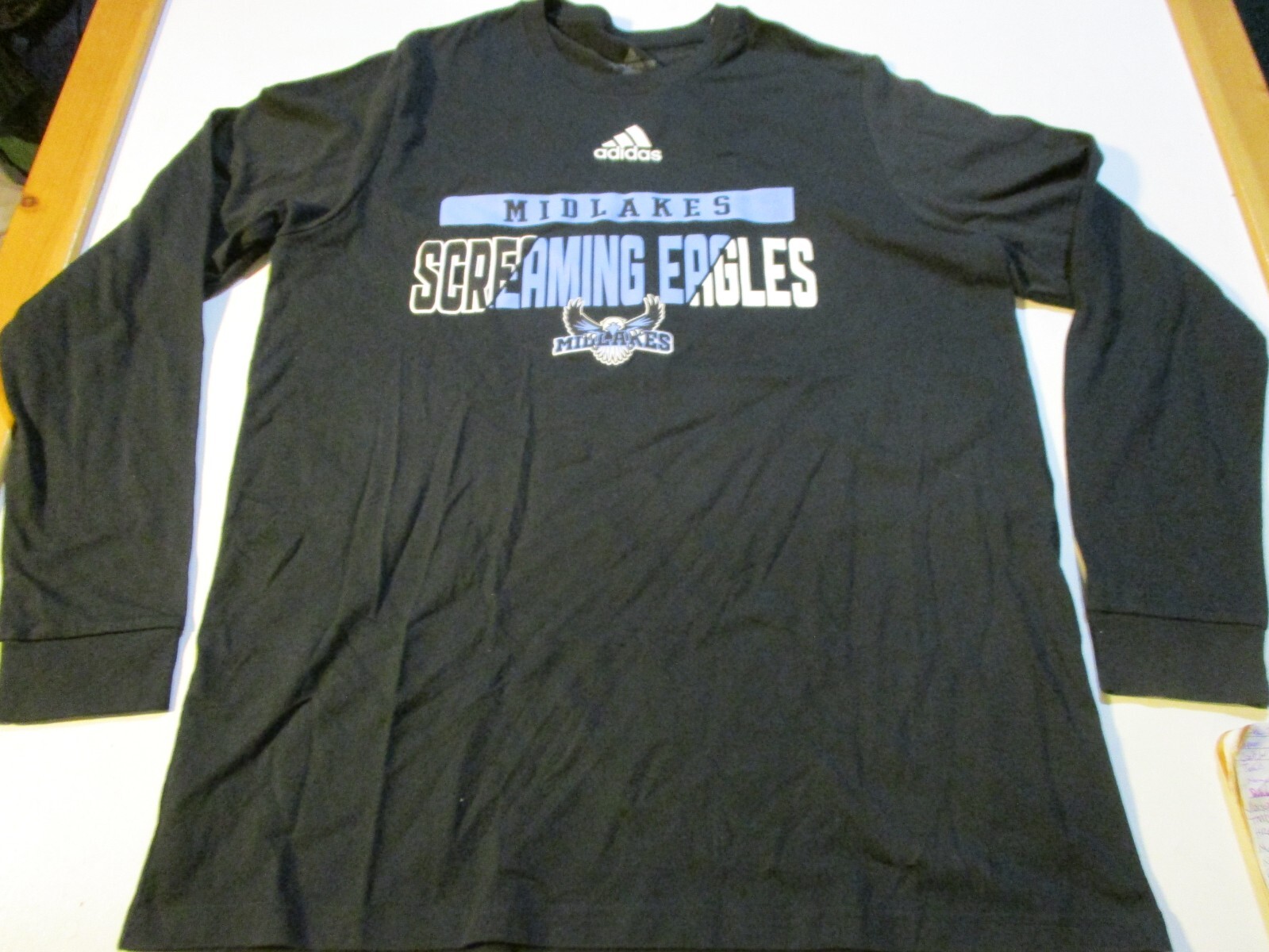 MIDLAKES SCREAMING EAGLES ADIDAS AMPLIFIER TEE L/S T-SHIRT LG CLIFTON SPRINGS NY gallery
