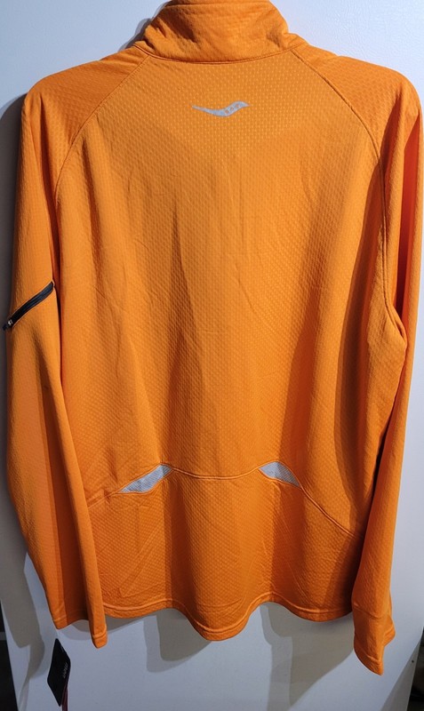 Saucony Mens 1/4 Zip Optech LX Sports Running Top Orange Size XL NWT gallery
