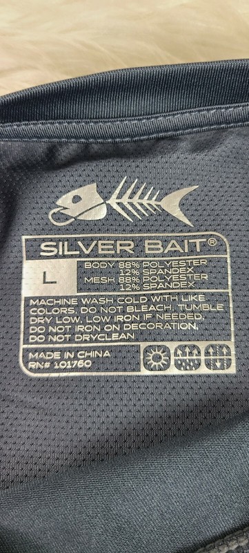 SILVER BAIT OUTDOORS LONG SLEEVE COMPRESSION SHIRT GRAY FRONT ZIP POCKET (L) gallery