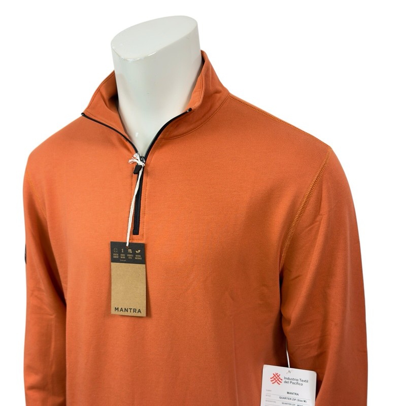 Mantra Essential Pullover 1/4 Zip Mango Peruvian Pima Cotton French Terry Mens M gallery